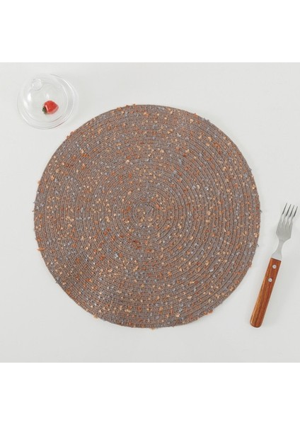 Kahve Nokta Çapı 18 cm Yuvarlak Dokuma Iskandinav Tarzı Kaymaz Placemat Coaster Yalıtım Dolgu Kupa Bardak Masa Mat Ev Dekor Peçete Mutfak Aksesuarları (Yurt Dışından)