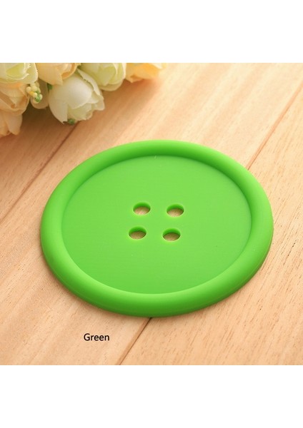 Yeşil Çoklu Renkler Silikon Kap Mat Sevimli Renkli Düğme Fincan Coaster Fincan Yastık Tutucu Içecek Fincan Placemat Mat Pedleri Kahve Pedi (Yurt Dışından)