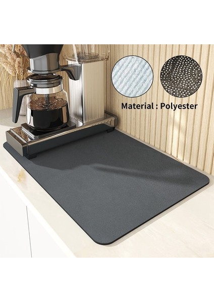 Gri A Mat Xl 40 x 60 cm Süper Emici Drenaj Pedi Bulaşık Kurutma Matı Mutfak Sofra Damlalıklı Paspaslar Yemek Takımı Placemat Banyo Kaymaz Drenaj Pedi Halılar (Yurt Dışından)