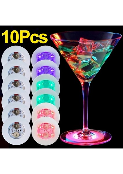 Yeşil Işık 10 Adet LED Coaster Çıkartmalar Aydınlık Içecek Bardağı Bardak Pedleri Lamba Şarap Likör Şişeleri Coaster Yastık Barlar Parti Kokteyl Dekor Işıkları (Yurt Dışından)