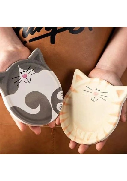 Stil 3 10.8cm Seramik Placemat Sevimli Kedi Karikatür Emici Seramik Coaster Yemek Masası Potholder Sofra Kahve Çay Altlığı (Yurt Dışından)