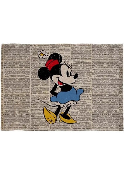 Pm-07 Dikdörtgen 46CMX33CM Mickey Mouse Baskı Mutfak Servis Altlığı Disney Yemek Pişirme Paspasları Batı Pedi Pamuk Keten Bardak Altlığı Kase Isıya Dayanıklı Mat (Yurt Dışından)