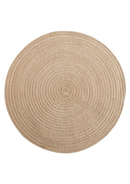 Sarımsı Kahverengi 30 cm Iskandinav Tarzı Pamuk Ipliği Yemek Servis Altlığı Yuvarlak Rami Dokuma Fincan Mat Isı Yalıtım Plakası Mat Anti-Haşlanma Kaymaz Coaster Fincan Mat (Yurt Dışından)