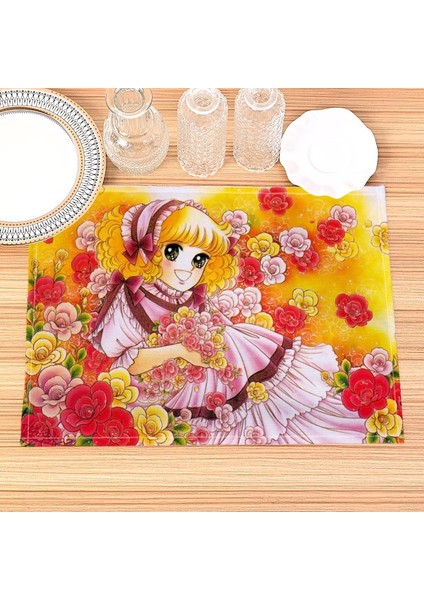 202302-24 30X40 cm Ev Dekor Şeker Şeker Baskı Keten Yemek Masası Paspaslar Alfabe Mutfak Placemat 30X40 cm Bardak Pedleri Kase Fincan Mat (Yurt Dışından)