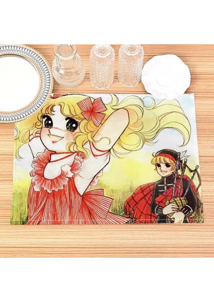 202302-24 30X40 cm Ev Dekor Şeker Şeker Baskı Keten Yemek Masası Paspaslar Alfabe Mutfak Placemat 30X40 cm Bardak Pedleri Kase Fincan Mat (Yurt Dışından)