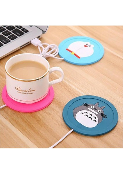 Mavi Yeni Sıcak Kullanışlı USB Güç Kaynağı Ofis Çay Kahve Fincanı Kupa Karikatür Isıtma Mat Isıtıcı Ped Elektrik Yalıtım Coaster (Yurt Dışından) fiyatları