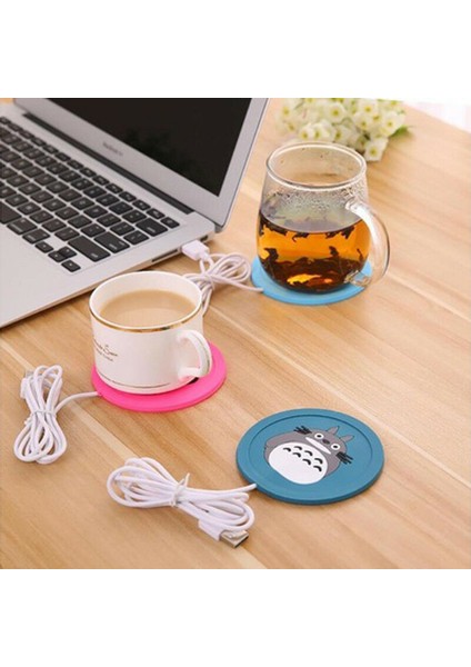 Mavi Yeni Sıcak Kullanışlı USB Güç Kaynağı Ofis Çay Kahve Fincanı Kupa Karikatür Isıtma Mat Isıtıcı Ped Elektrik Yalıtım Coaster (Yurt Dışından) fırsatları