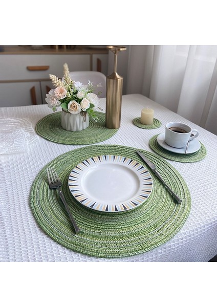 Yemek Masası Için 18CM Servis Altlığı 1 Pc Isıya Dayanıklı Servis Altlıkları Lekeye Dayanıklı Kaymaz Yıkanabilir Dokuma Pamuk Ipliği Rami Sofra Mat (Yurt Dışından)
