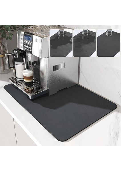 Kauçuk Paspaslar Gri L 40 x 50CM Ev Saklama Paspasları Mutfak Emici Ped Kuru Drenaj Mat Lavabo Lavabo Kahve Makinesi Pedleri Masa Servis Altlığı Musluk Anti Sıçrama (Yurt Dışından)