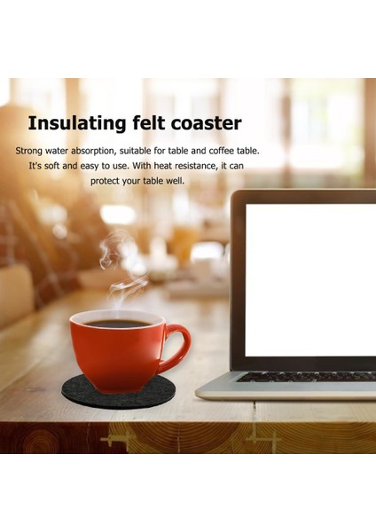 01 10 Adet Gösterildiği Gibi 10 Adet Yuvarlak Keçe Coaster Yemek Masası Koruyucu Ped Isıya Dayanıklı Fincan Mat Kahve Çay Sıcak Içecek Kupa Placemat Aksesuarları (Yurt Dışından)