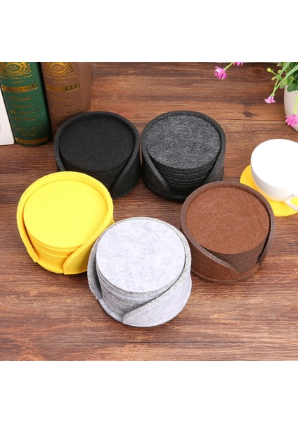 01 10 Adet Gösterildiği Gibi 10 Adet Yuvarlak Keçe Coaster Yemek Masası Koruyucu Ped Isıya Dayanıklı Fincan Mat Kahve Çay Sıcak Içecek Kupa Placemat Aksesuarları (Yurt Dışından)