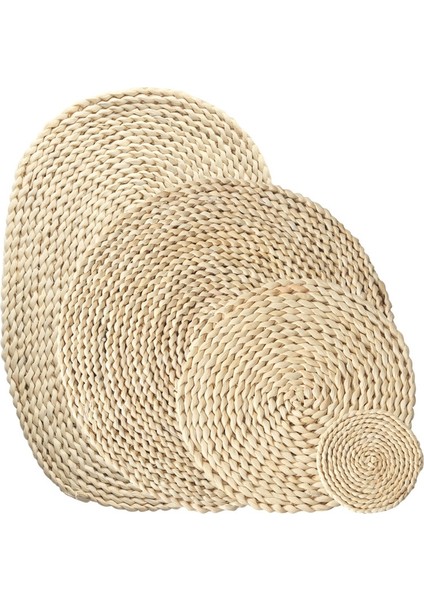 Yuvarlak 40CM Greeon Doğal Mısır Kürk Dokuma Ped Yemek Masası Mat Isı Yalıtım Pot Pad Anti-Haşlanma Bardak Kaymaz Masa Placemats (Yurt Dışından)