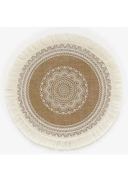 A1 Çapı 38 cm Ins Tarzı Basit El Dokuma Jüt Placemats Bardak Retro Pamuk Keten Dekoratif Paspaslar Vazo Paspaslar Mutfak Aksesuarları Yaratıcı (Yurt Dışından)