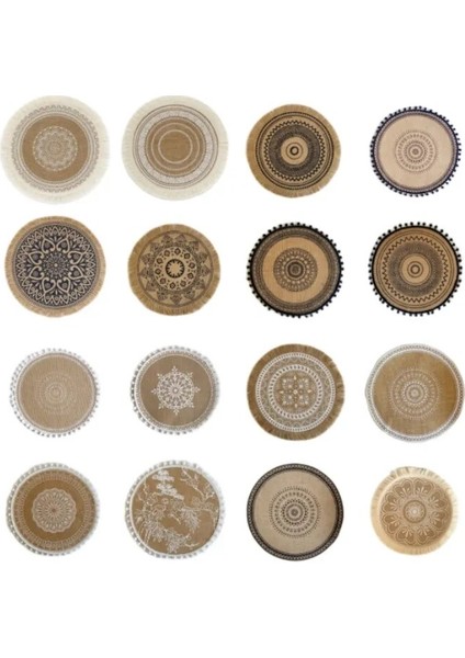 A1 Çapı 38 cm Ins Tarzı Basit El Dokuma Jüt Placemats Bardak Retro Pamuk Keten Dekoratif Paspaslar Vazo Paspaslar Mutfak Aksesuarları Yaratıcı (Yurt Dışından)