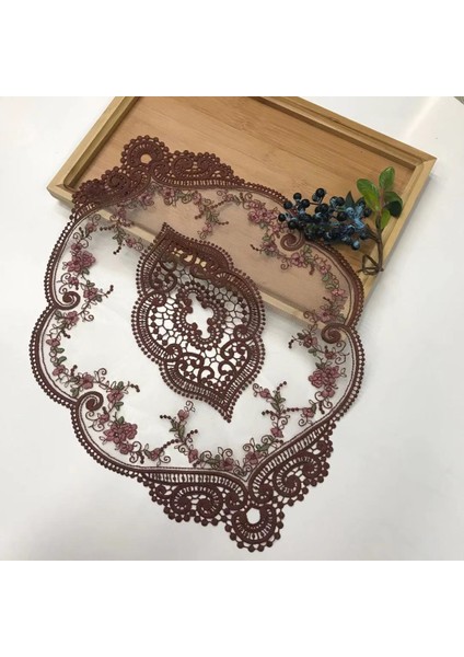 Stil Dört Pembe Bir Boyut Yemek Masası Nakış Zanaat Placemat Avrupa Tarzı Dantel Kumaş Yalıtım Plakası Mat Anti-Haşlanma Coaster Masaüstü Dekorasyon (Yurt Dışından)