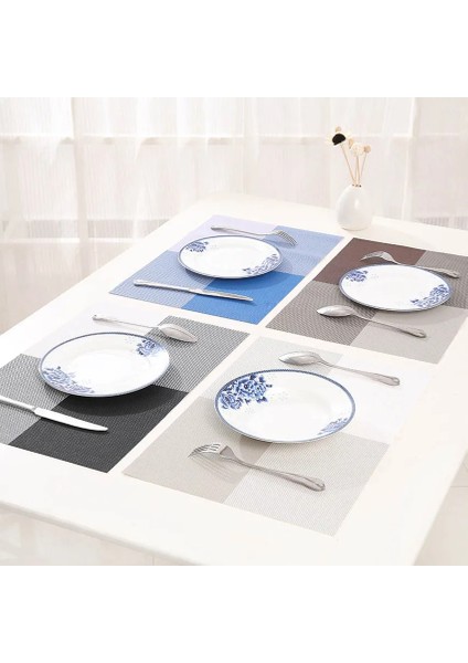 Mor 4 Adet Set Whq 4 Adet/takım Placemats Pvc Masa Mat Renk Bloğu Yemek Disk Pedleri Bardak Şömine Napperon 30*45 cm Plaka Bar Tapete De Lugar (Yurt Dışından) modelleri