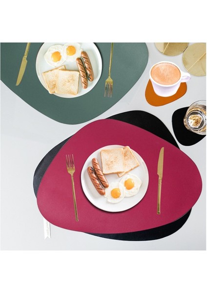 Kırmızı Fincan Mat 11X13.5 cm 1 Adet Pu Deri Placemats Masa Için Su Geçirmez Kaymaz Masa Mat Seti Bardak Altlığı Takımı Fincan Şarap Mat Sofra Peçete Mutfak Için (Yurt Dışından) indirimleri