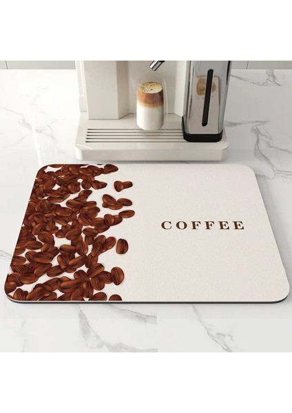 Beyaz 30X40 cm Kahve Mat Gizlemek Leke Kauçuk Destekli Emici Kahve Makinesi Mat Bulaşık Kurutma Mat Kahve Bar Aksesuarları Mutfak Tezgahı Için (Yurt Dışından)