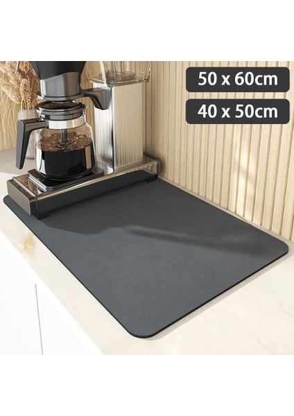 Beyaz 30X40 cm Kahve Mat Gizlemek Leke Kauçuk Destekli Emici Kahve Makinesi Mat Bulaşık Kurutma Mat Kahve Bar Aksesuarları Mutfak Tezgahı Için (Yurt Dışından)