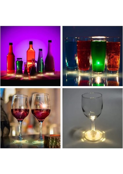 Beyaz Işık 10 Adet LED Coaster Çıkartmalar Içecek Bardağı Bardak Pedleri Lamba Şarap Likör Şişeleri Coaster Noel Düğün Parti Dekor Mat Yanıp Sönen Işıklar (Yurt Dışından) fiyatları