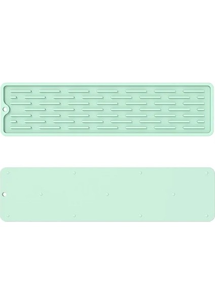 Açık Yeşil 35X8CM 55/35CM Silikon Sofra Yastık Kaymaz Lavabo Tepsisi Mutfak Eşyaları Koruma Mat Bulaşık Kurutma Yastık Pedi Depolama Lavabo Drenaj Mat (Yurt Dışından)