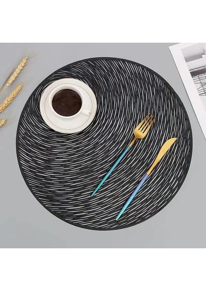 C Siyah Masa Mat Hibiscus Çiçek Bronzlaştırıcı Pvc Placemat Hollow Yalıtım Coaster Pedleri Masa Kase Ev Noel Dekor Isıya Dayanıklı (Yurt Dışından)