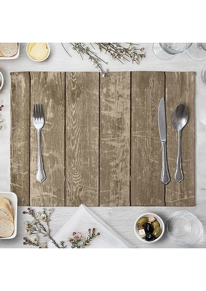 Stil 5 Plaka Mat Yer Paspasları Taklit Ahşap Tahıl Placemat Keten Ped 40*30 cm Yemek Masası Mat Kaymaz Placemats Kase Coaster (Yurt Dışından)