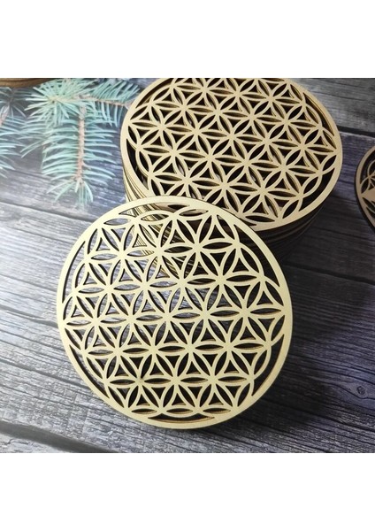 Yuvarlak 15 cm 10 Adet Yüksek Kaliteli Ahşap Duvar Burcu Hayat Çiçek Kutsal Geometri Ev Dekorasyon Ahşap Duvar Sanatı Duvar Dekorasyonu (Yurt Dışından)
