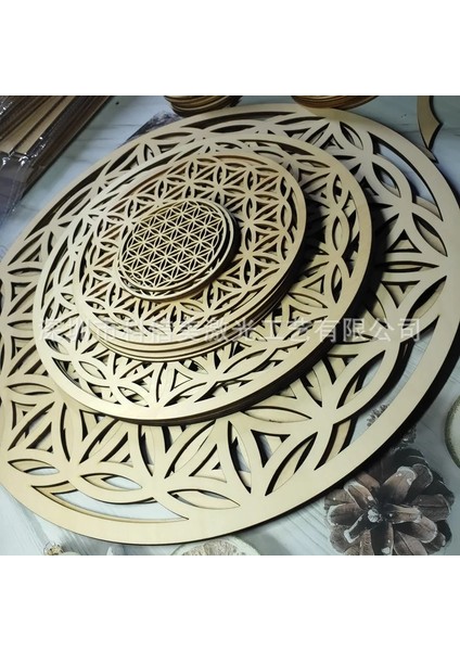 Yuvarlak 15 cm 10 Adet Yüksek Kaliteli Ahşap Duvar Burcu Hayat Çiçek Kutsal Geometri Ev Dekorasyon Ahşap Duvar Sanatı Duvar Dekorasyonu (Yurt Dışından)