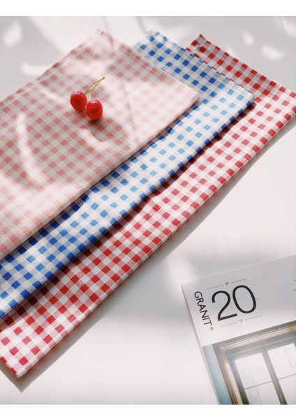 12 30 cm x 40 cm Ekose Pamuk Placemat Kumaş Masa Paspaslar Peçeteler Basit Tasarım Japon Moda Stil Sofra Mutfak Aracı (Yurt Dışından)