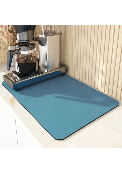 Mavi 40X50 cm Kahve Mat Gizlemek Leke Kauçuk Destekli Emici Kahve Makinesi Mat Bulaşık Kurutma Mat Kahve Bar Aksesuarları Mutfak Tezgahı Için (Yurt Dışından)