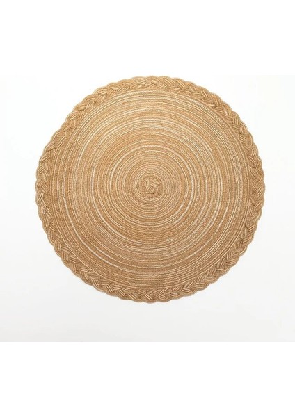 2CD-51020-003 36 cm Yuvarlak Pamuk Dokuma Iskandinav Tarzı Kaymaz Mutfak Placemat Coaster Yalıtım Pedi Bulaşık Kahve Fincanı Masa Mat Peçete Ev 51009 (Yurt Dışından)