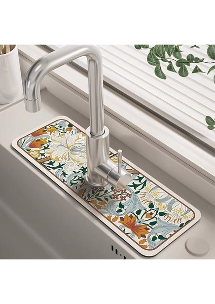 W 38X13 cm Klasik Lavabo Musluğu Drenaj Pedi Masa Mat Tuvalet Diatom Çamur Emici Ped Kaymaz Anti-Küf Mat Mutfak Tezgahı Yemek Için (Yurt Dışından) fiyatları