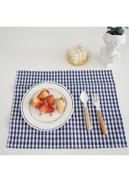 S1 Placemat S 30X40CM Ins Placemat Taze Ekose Masa Paspasları Basit Fotoğraf Arka Plan Bezi Yemek Masası Kaymaz Isıya Dayanıklı Ped Ev Dekor Masa Örtüsü (Yurt Dışından)