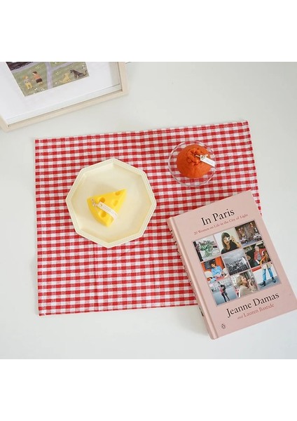S1 Placemat S 30X40CM Ins Placemat Taze Ekose Masa Paspasları Basit Fotoğraf Arka Plan Bezi Yemek Masası Kaymaz Isıya Dayanıklı Ped Ev Dekor Masa Örtüsü (Yurt Dışından)