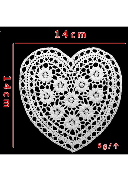 2CD-51204-008 Kalp Şeklinde Hollow Patch Coaster Dantel Coaster Placemat Yalıtım Peçete Nakış Çiçekler Kupa Sehpa Fincan Mat Ev Dekor (Yurt Dışından)