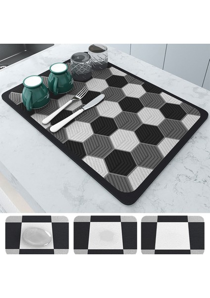 Tw-03-3 S 20X30 cm Süper Emici Drenaj Mat Mutfak Banyo Musluk Tezgah Emici Mat Kahve Makinesi Su Bardağı Kase Kurutma Placemat (Yurt Dışından)