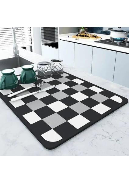 Tw-03-3 S 20X30 cm Süper Emici Drenaj Mat Mutfak Banyo Musluk Tezgah Emici Mat Kahve Makinesi Su Bardağı Kase Kurutma Placemat (Yurt Dışından)