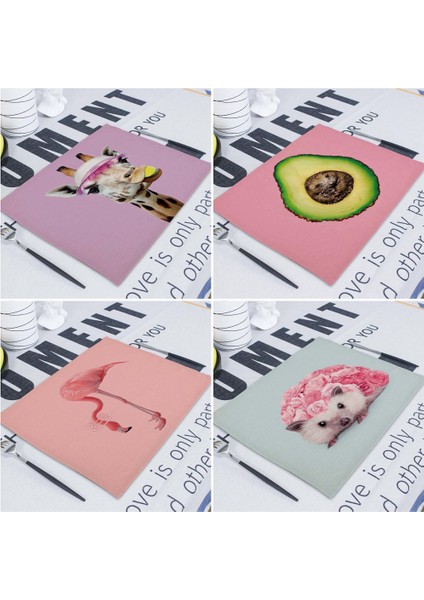 Cd3-6 42X32 cm 42X32 cm Karikatür Hayvan Içecek Coaster Masa Peçeteler Placemat Yemek Masası Fincan Coaster Placemats Masa Bireysel Masa Mat (Yurt Dışından)
