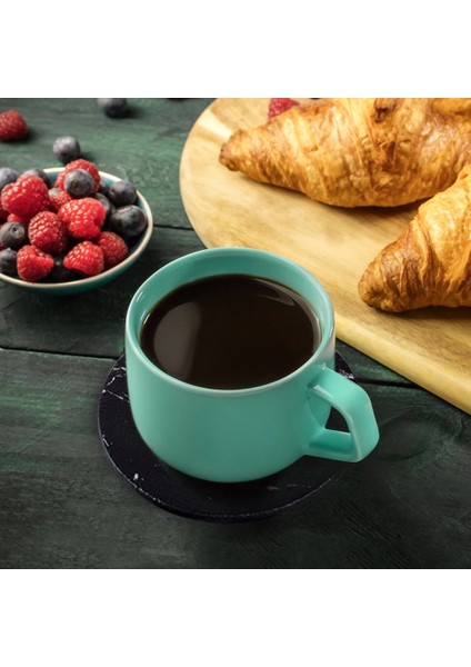 Siyah Altın 6 Adet 10X10 cm 1 Adet/6 Adet Suni Deri Mermer Bardak Altlığı Içecek Kahve Fincanı Mat Masa Placemats Yuvarlak Isıya Dayanıklı Çay Pedi Masa Pedi Tutucu (Yurt Dışından)