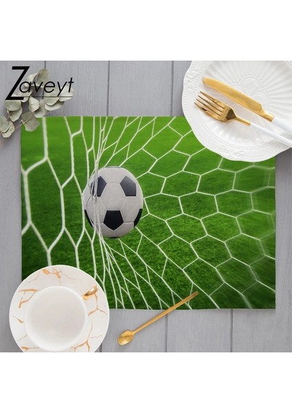 LE1347 32X42CM Futbol Servis Altlıkları Oyun Alanı Strateji Taktik Son Bölge Touchdown Spor Yarışma Teması Keten Servis Altlıkları Yemek Masası (Yurt Dışından)