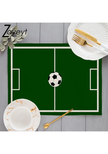 LE1347 32X42CM Futbol Servis Altlıkları Oyun Alanı Strateji Taktik Son Bölge Touchdown Spor Yarışma Teması Keten Servis Altlıkları Yemek Masası (Yurt Dışından) modelleri