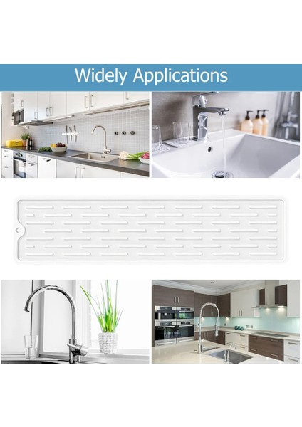 Yeşil 35X8 cm Silikon Bulaşık Drenaj Aracı Kaymaz Lavabo Tepsisi Sofra Yastık Depolama Rafı Mutfak Eşyaları Koruma Mat Mutfak Aksesuarları (Yurt Dışından)
