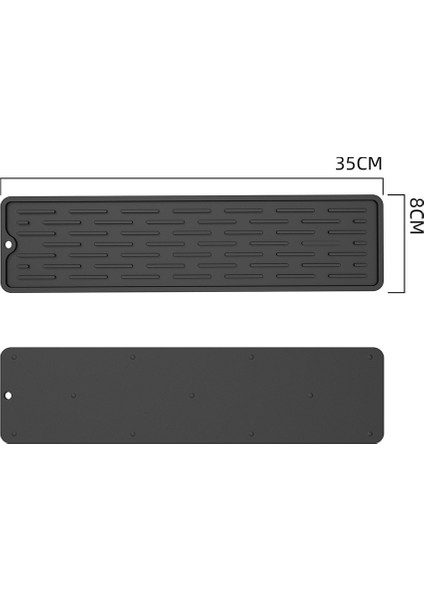 Yeşil 35X8 cm Silikon Bulaşık Drenaj Aracı Kaymaz Lavabo Tepsisi Sofra Yastık Depolama Rafı Mutfak Eşyaları Koruma Mat Mutfak Aksesuarları (Yurt Dışından)