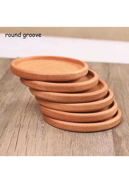 Yuvarlak Oluk 1 Adet Çay Kahve Fincan Altlığı Placemats Dekor Ceviz Ahşap Bardak Dayanıklı Isıya Dayanıklı Kare Yuvarlak Içecek Mat 1 Adet Kase Çaydanlık (Yurt Dışından)