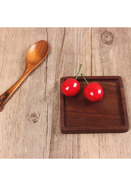 Yuvarlak Oluk 1 Adet Çay Kahve Fincan Altlığı Placemats Dekor Ceviz Ahşap Bardak Dayanıklı Isıya Dayanıklı Kare Yuvarlak Içecek Mat 1 Adet Kase Çaydanlık (Yurt Dışından)