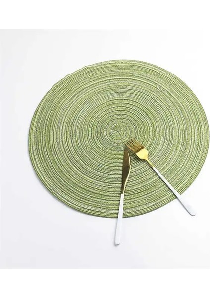 2CD-51009-006 18 cm Yuvarlak Pamuk Dokuma Iskandinav Kaymaz Mutfak Aksesuarları Placemat Coaster Yalıtım Pedi Kahve Fincanı Masa Mat Peçete Ev 51009 (Yurt Dışından)
