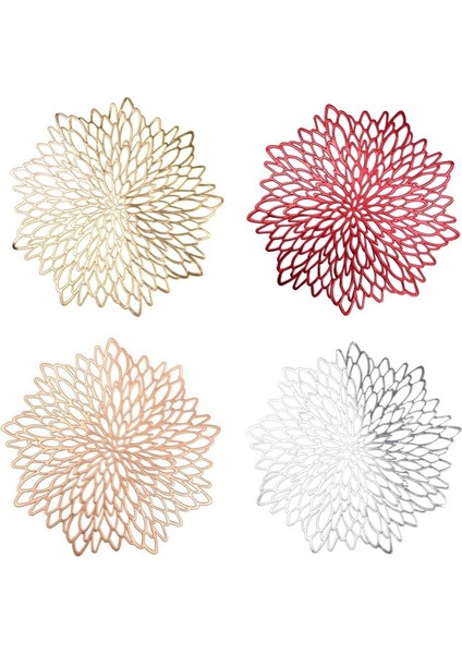 G2 38 cm 1 Adet Pvc Içi Boş Yalıtım Coaster Pedleri Masa Kase Mat Ev Yılbaşı Dekoru Isıya Dayanıklı Çiçek Şekli Placemat Yemek Masası (Yurt Dışından)