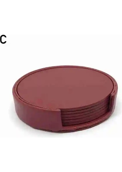 C 6 Adet/takım Suni Deri Mermer Bardak Altlığı Içecek Kahve Yuvarlak Fincan Masa Temiz Çay Kolay Placemats Tutucu Mat Pad To Pad E2H4 (Yurt Dışından)