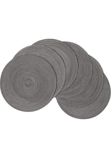 Koyu Gri Yuvarlak 30 cm Yuvarlak Örgülü Servis Altlığı 6'lı Yıkanabilir Yuvarlak Servis Altlığı Seti Mutfak Masası Için Yuvarlak Masa Paspasları Parti Barbekü Noel Günlük Kullanım Için (Yurt Dışından)